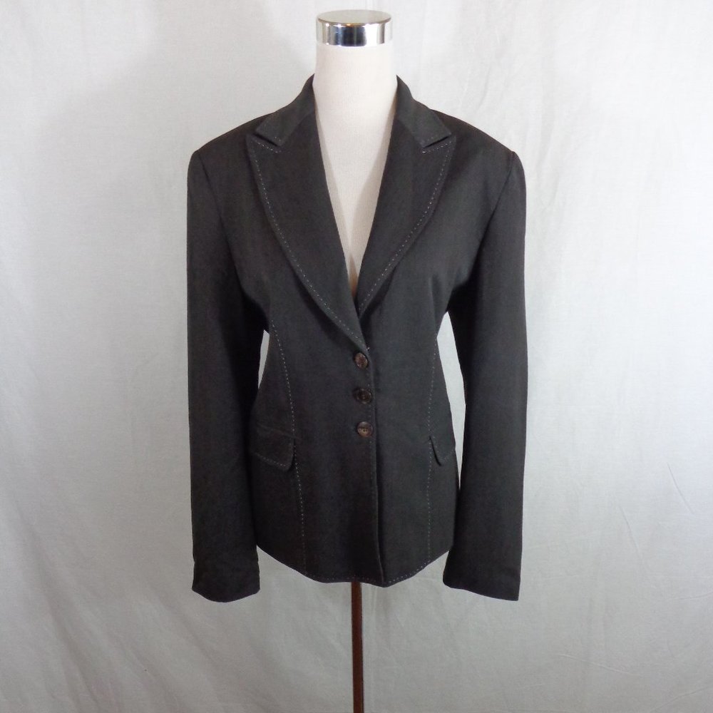 GRAY WOOL BLEND BLAZER EU 50  (US SZ 14)